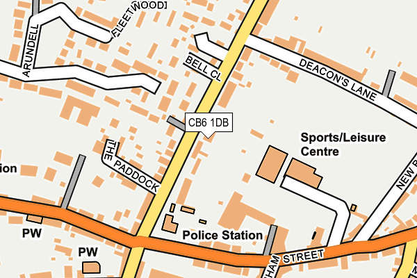 CB6 1DB map - OS OpenMap – Local (Ordnance Survey)