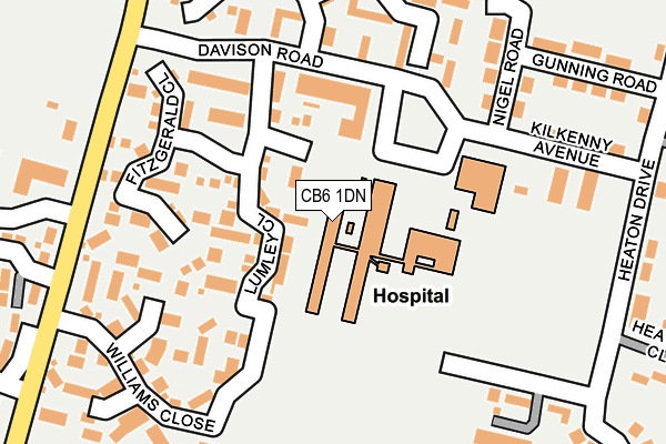 CB6 1DN map - OS OpenMap – Local (Ordnance Survey)