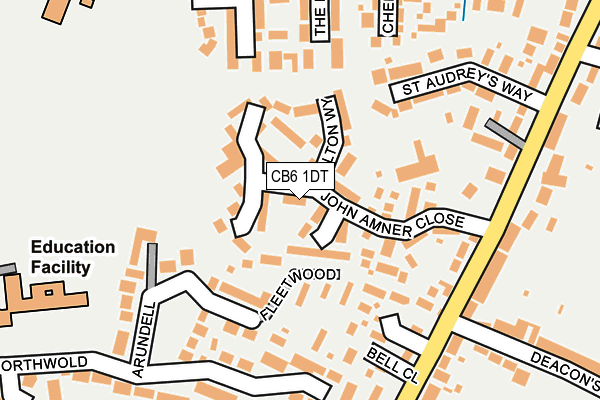 CB6 1DT map - OS OpenMap – Local (Ordnance Survey)