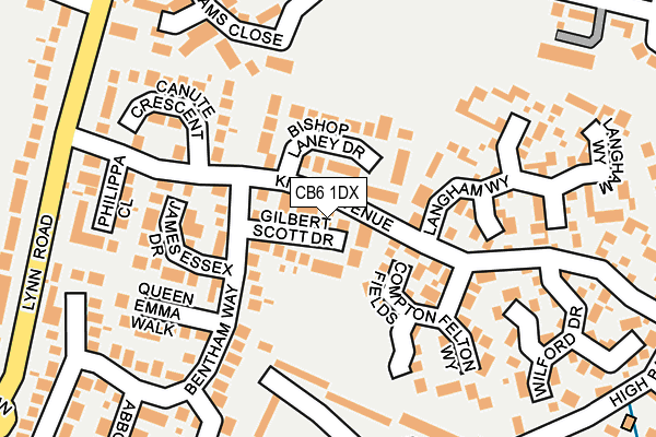 CB6 1DX map - OS OpenMap – Local (Ordnance Survey)