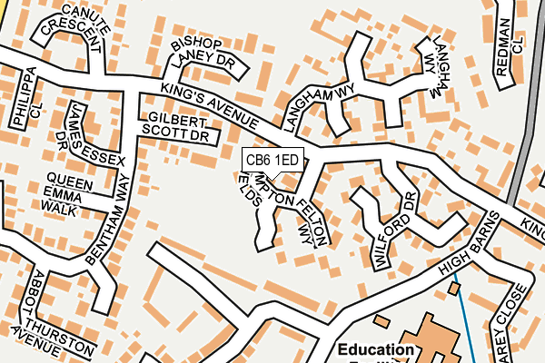 CB6 1ED map - OS OpenMap – Local (Ordnance Survey)