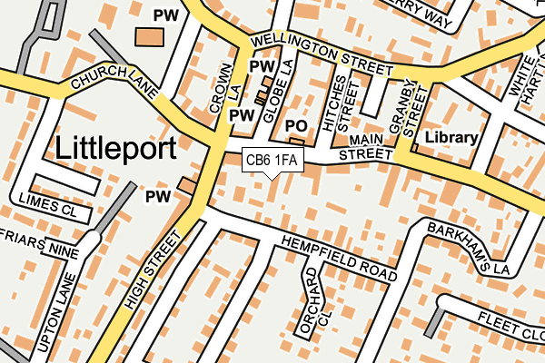 CB6 1FA map - OS OpenMap – Local (Ordnance Survey)