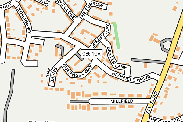 CB6 1GA map - OS OpenMap – Local (Ordnance Survey)