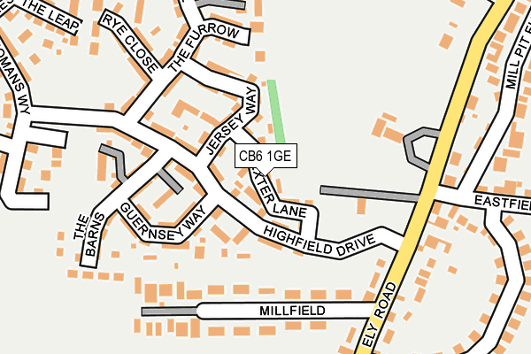 CB6 1GE map - OS OpenMap – Local (Ordnance Survey)