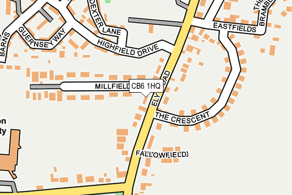 CB6 1HQ map - OS OpenMap – Local (Ordnance Survey)