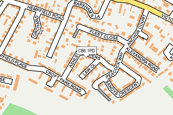 CB6 1PD map - OS OpenMap – Local (Ordnance Survey)