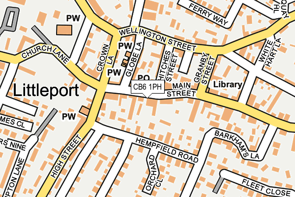 Map of LITTLEPORT CROWN BARBERS LTD at local scale