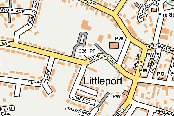 CB6 1PT map - OS OpenMap – Local (Ordnance Survey)