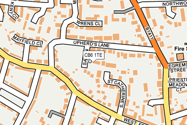 CB6 1TE map - OS OpenMap – Local (Ordnance Survey)