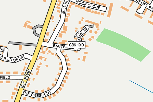 CB6 1XD map - OS OpenMap – Local (Ordnance Survey)