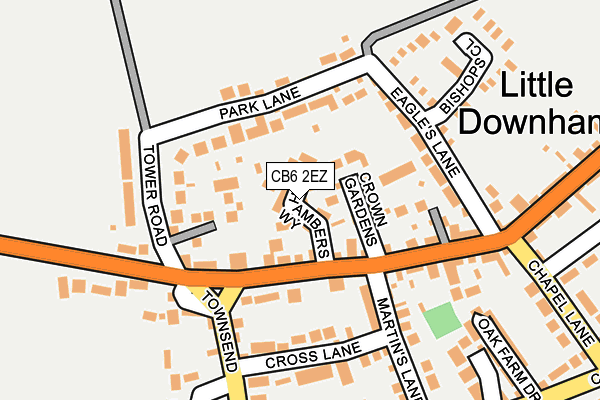CB6 2EZ map - OS OpenMap – Local (Ordnance Survey)