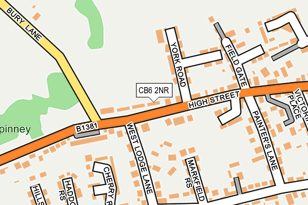 CB6 2NR map - OS OpenMap – Local (Ordnance Survey)