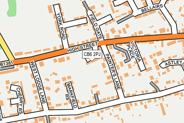 CB6 2PJ map - OS OpenMap – Local (Ordnance Survey)