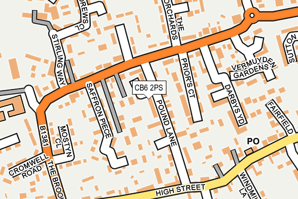 CB6 2PS map - OS OpenMap – Local (Ordnance Survey)