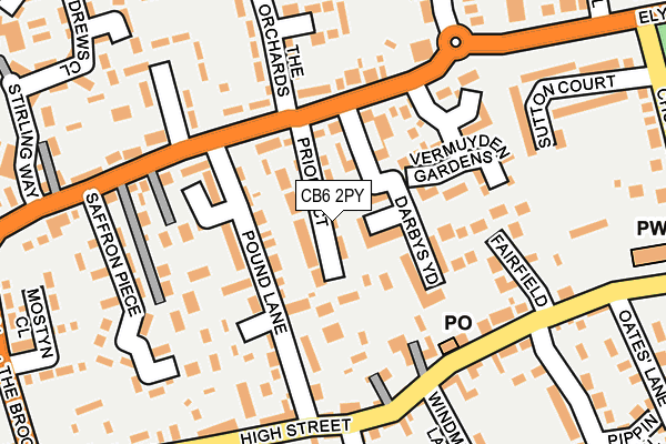 CB6 2PY map - OS OpenMap – Local (Ordnance Survey)