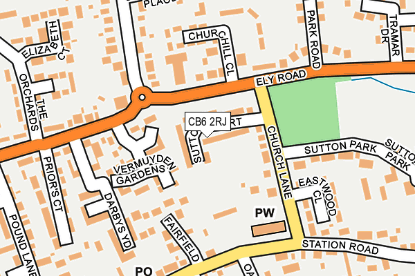 CB6 2RJ map - OS OpenMap – Local (Ordnance Survey)