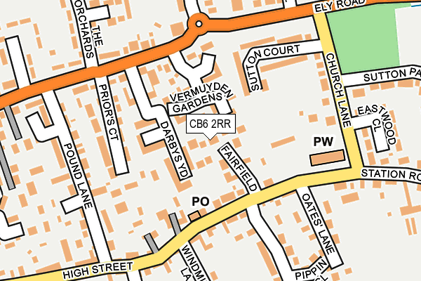 CB6 2RR map - OS OpenMap – Local (Ordnance Survey)