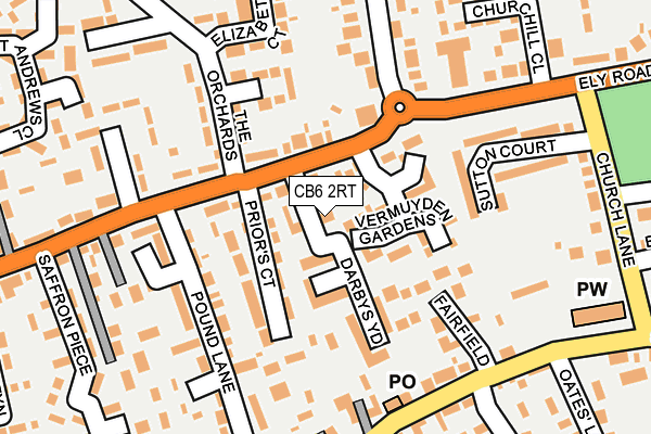 CB6 2RT map - OS OpenMap – Local (Ordnance Survey)