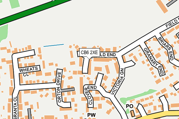 CB6 2XE map - OS OpenMap – Local (Ordnance Survey)