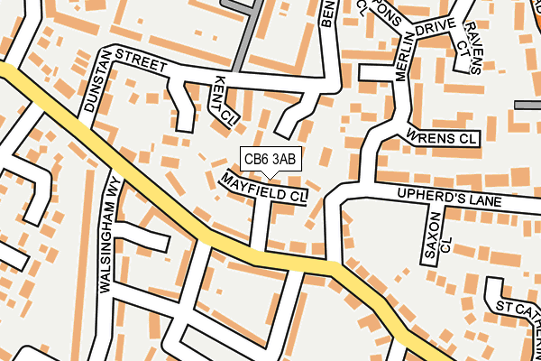 CB6 3AB map - OS OpenMap – Local (Ordnance Survey)