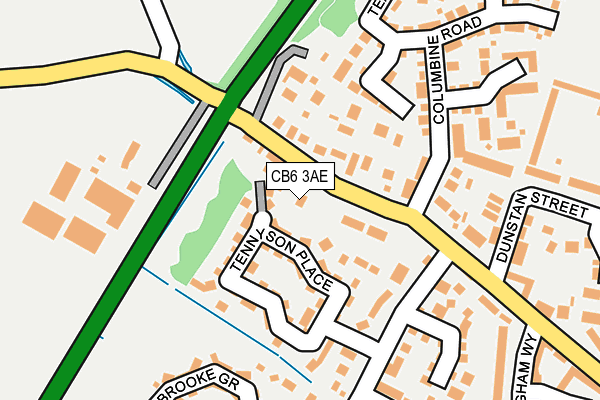 CB6 3AE map - OS OpenMap – Local (Ordnance Survey)