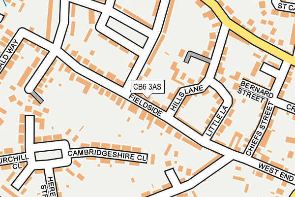 CB6 3AS map - OS OpenMap – Local (Ordnance Survey)