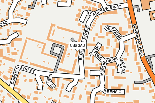 CB6 3AU map - OS OpenMap – Local (Ordnance Survey)
