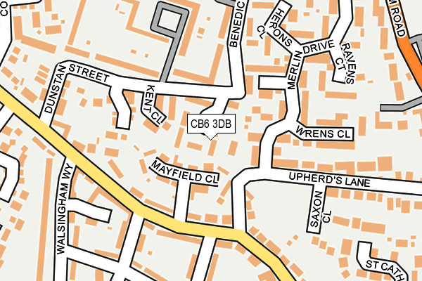 CB6 3DB map - OS OpenMap – Local (Ordnance Survey)