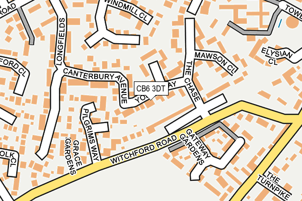 CB6 3DT map - OS OpenMap – Local (Ordnance Survey)