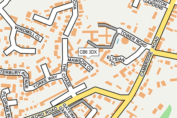 CB6 3DX map - OS OpenMap – Local (Ordnance Survey)