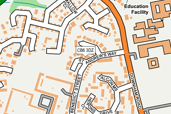 CB6 3DZ map - OS OpenMap – Local (Ordnance Survey)