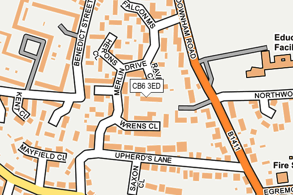 CB6 3ED map - OS OpenMap – Local (Ordnance Survey)