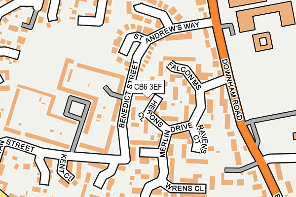 CB6 3EF map - OS OpenMap – Local (Ordnance Survey)