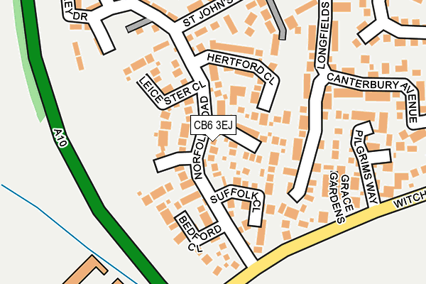 CB6 3EJ map - OS OpenMap – Local (Ordnance Survey)