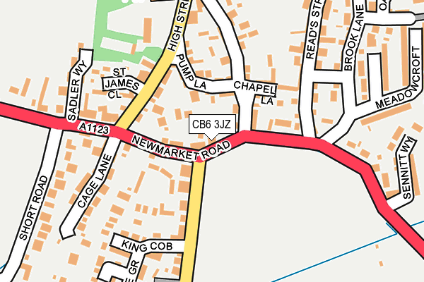 CB6 3JZ map - OS OpenMap – Local (Ordnance Survey)