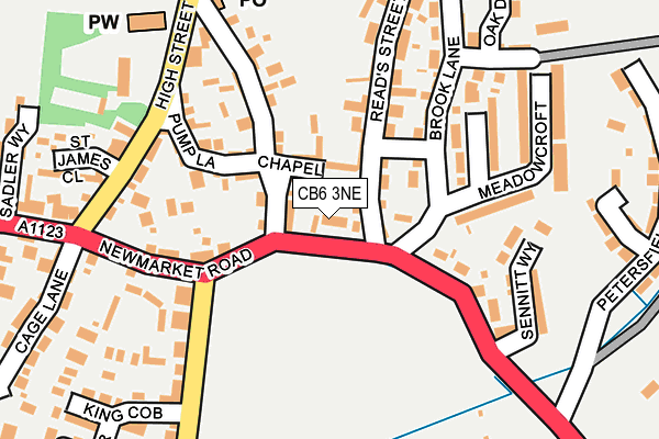 CB6 3NE map - OS OpenMap – Local (Ordnance Survey)