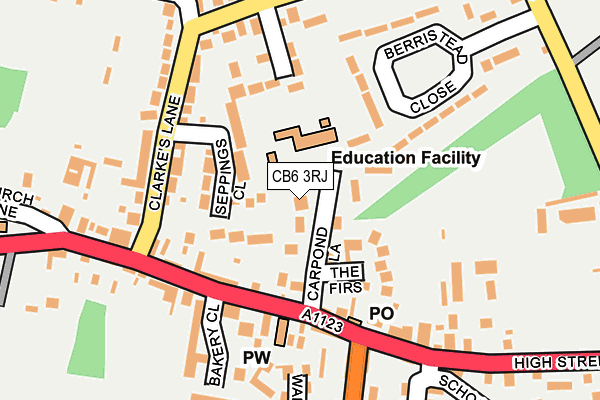 CB6 3RJ map - OS OpenMap – Local (Ordnance Survey)