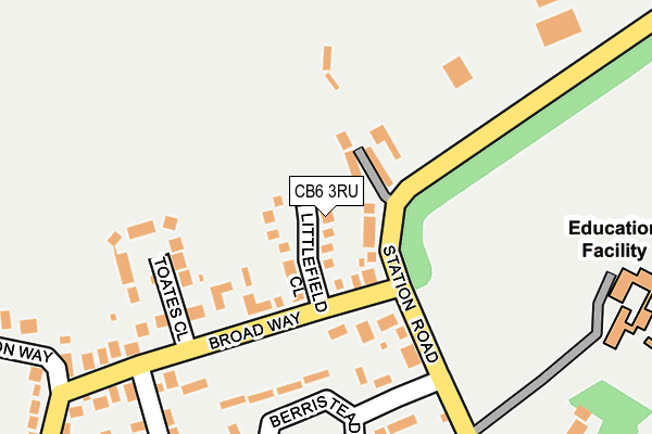 CB6 3RU map - OS OpenMap – Local (Ordnance Survey)