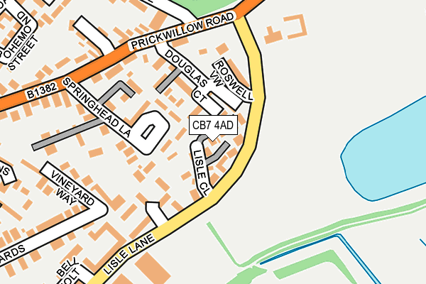 CB7 4AD map - OS OpenMap – Local (Ordnance Survey)