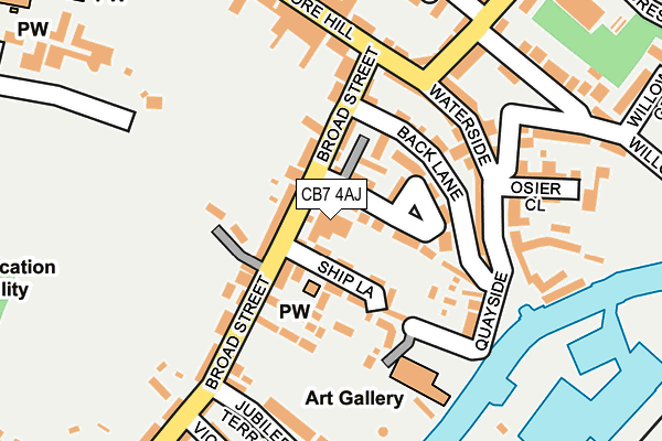 CB7 4AJ map - OS OpenMap – Local (Ordnance Survey)