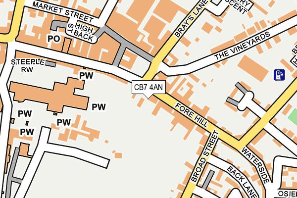 CB7 4AN map - OS OpenMap – Local (Ordnance Survey)
