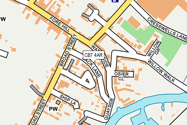 CB7 4AR map - OS OpenMap – Local (Ordnance Survey)