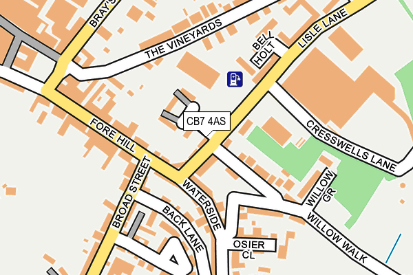 CB7 4AS map - OS OpenMap – Local (Ordnance Survey)