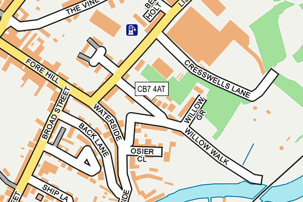 CB7 4AT map - OS OpenMap – Local (Ordnance Survey)