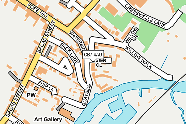 CB7 4AU map - OS OpenMap – Local (Ordnance Survey)