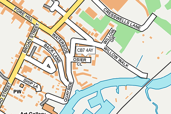 CB7 4AY map - OS OpenMap – Local (Ordnance Survey)