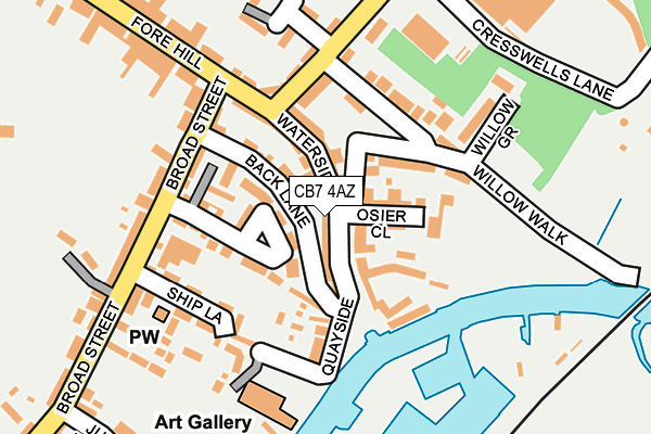 CB7 4AZ map - OS OpenMap – Local (Ordnance Survey)