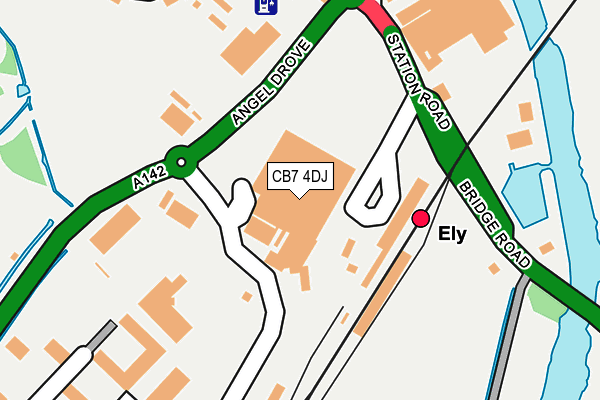 CB7 4DJ map - OS OpenMap – Local (Ordnance Survey)