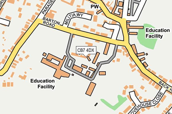 CB7 4DX map - OS OpenMap – Local (Ordnance Survey)