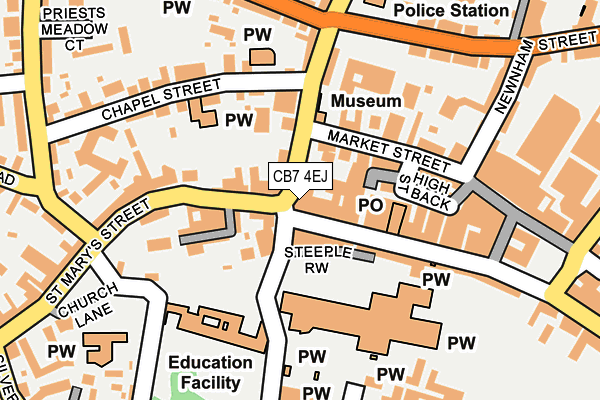 CB7 4EJ map - OS OpenMap – Local (Ordnance Survey)